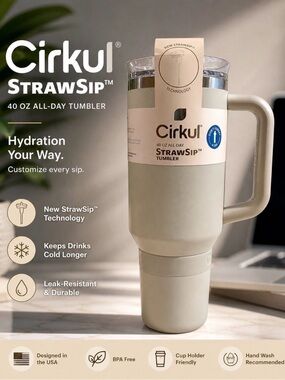 Cirkul StrawSip 40oz Tumbler - Fog(light gray)